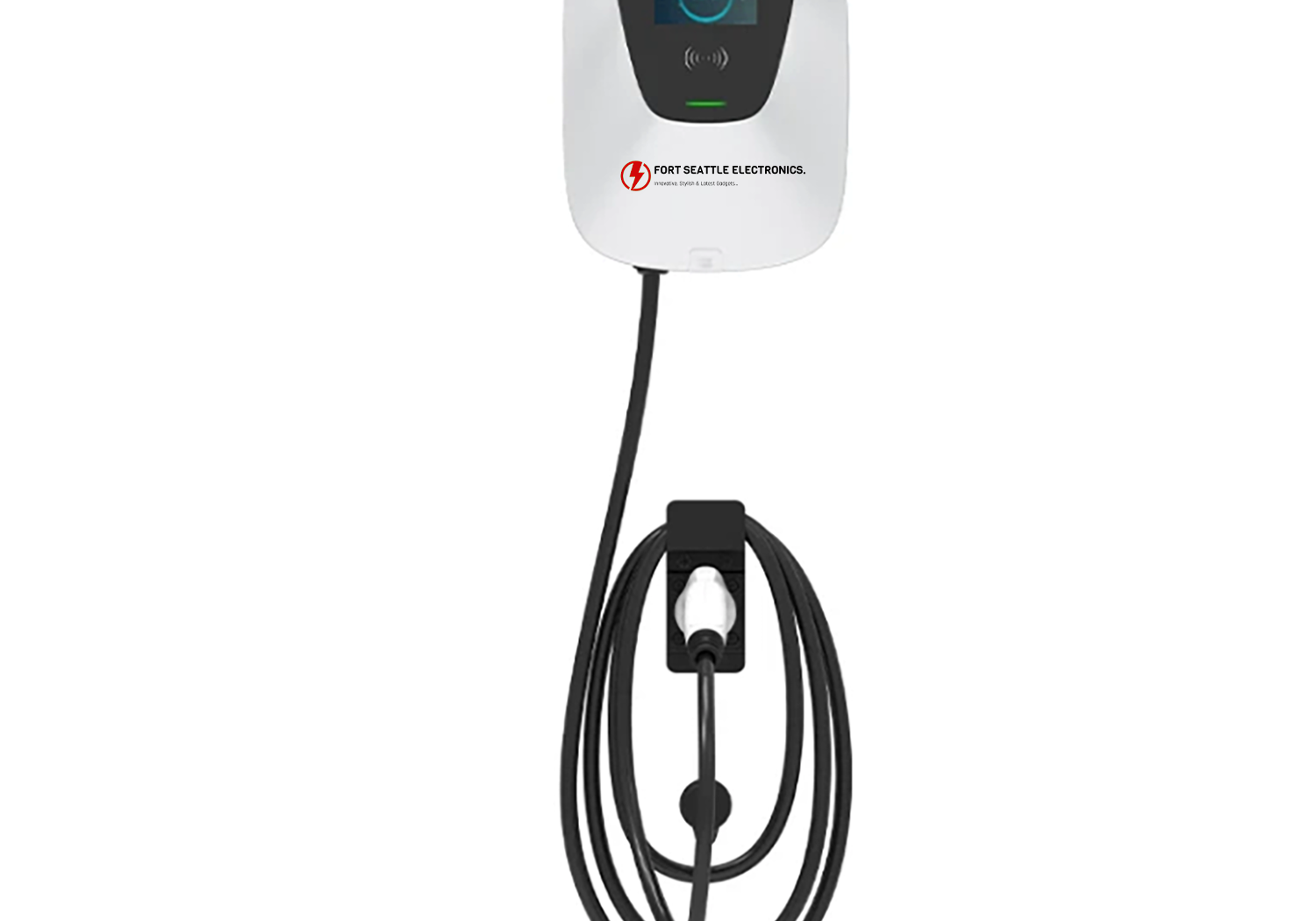 A white and black electric car charger